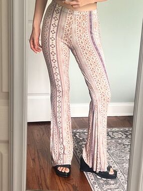 Xhilaration Pink and Lavender Boho Flare Pants